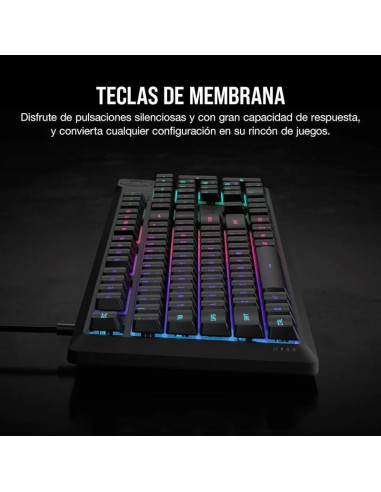 TECLADO GAMING CORSAIR K55 USB ICUE BLACK