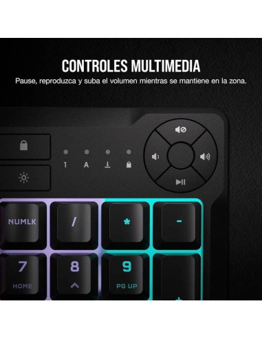 TECLADO GAMING CORSAIR K55 USB ICUE BLACK