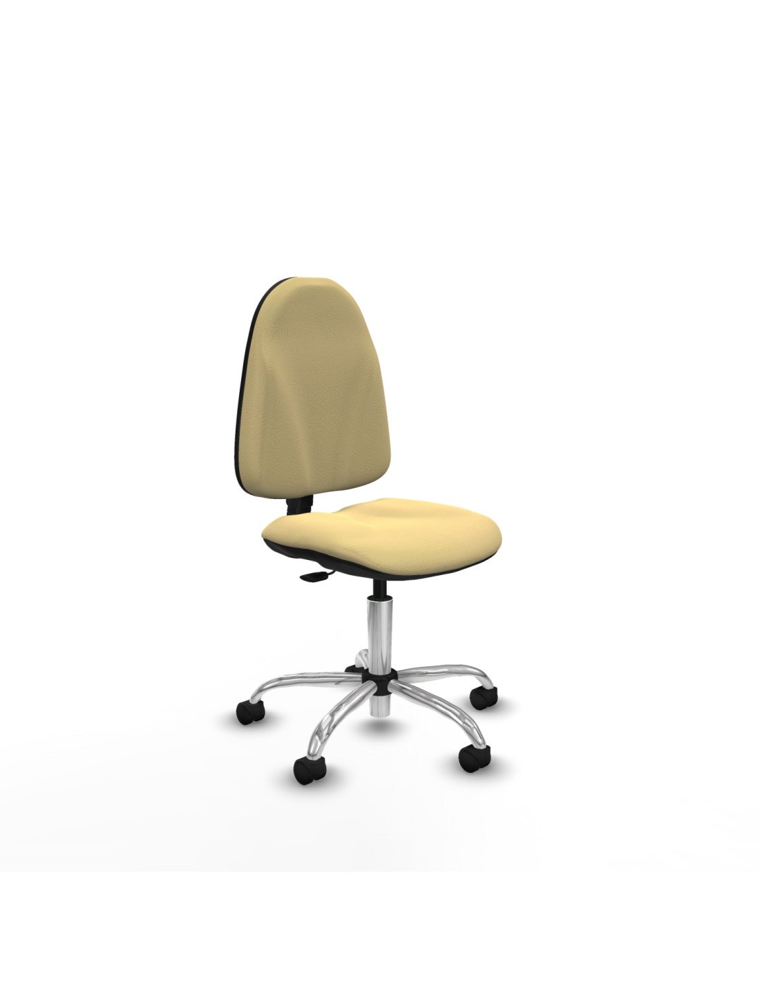 Piqueras y Crespo Algarra CP similpiel crema  base cromada ruedas nailon 50mm