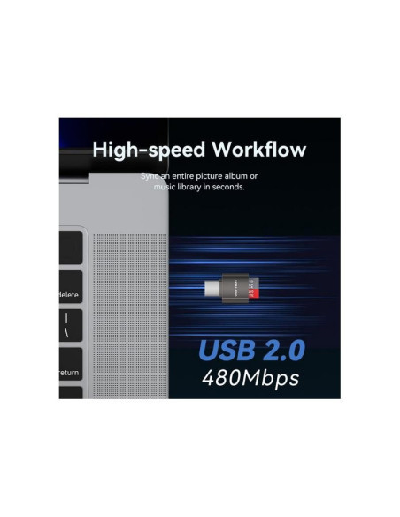 LECTOR DE TARJETAS EXTERNO VENTION USB-C MICROSD BLACK