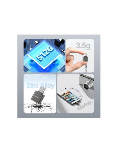 LECTOR DE TARJETAS EXTERNO VENTION USB-C MICROSD BLACK