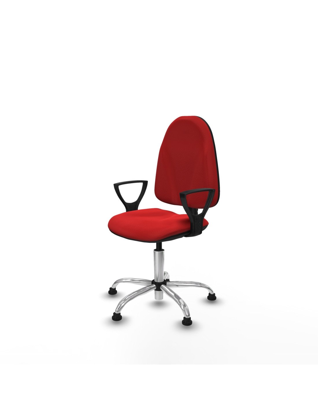 Piqueras y Crespo Algarra CP similpiel rojo brazos fijos base cromada topes