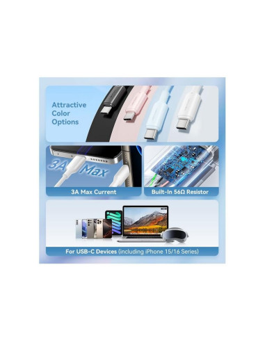 CABLE VENTION USB-A 2.0 - USB-C 3A 2M ALUMINIO BLUE