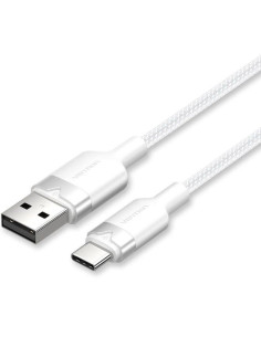 CABLE VENTION USB-A 2.0 - USB-C 3A 2M ALUMINIO WHITE