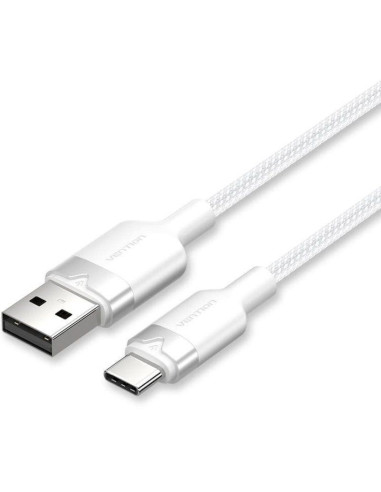 CABLE VENTION USB-A 2.0 - USB-C 3A 2M ALUMINIO WHITE