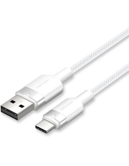 CABLE VENTION USB-A 2.0 - USB-C 3A 2M ALUMINIO WHITE