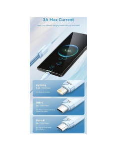 CABLE 3 EN 1 VENTION USB-A 2.0- USB-C/LIGHTNING/MICRO-B 1.5M ALUMINIO WHITE 2