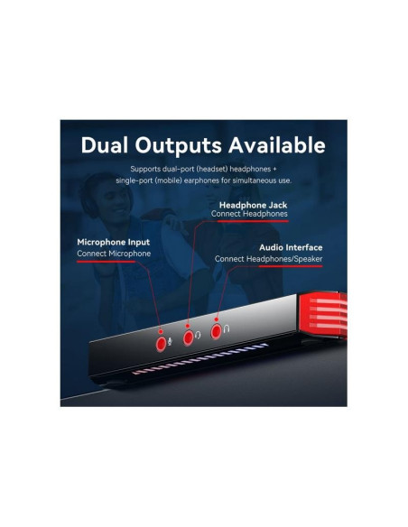 TARJETA DE SONIDO VENTION AMPLIFICADOR GAMING 7.1 USB-C 3X JACK 3.5MM