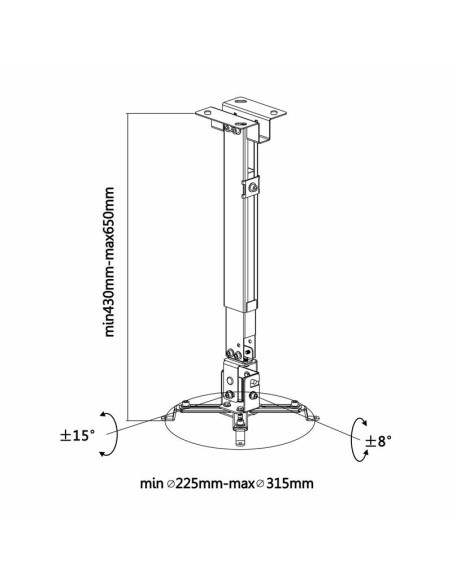 SOPORTE PROYECTOR AISENS TECHO/PARED INCLINABLE BLACK