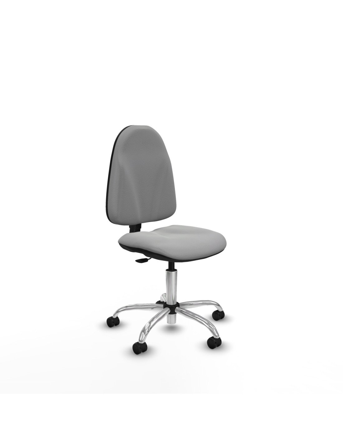 Piqueras y Crespo Algarra CP similpiel gris claro  base cromada ruedas engomadas 50mm