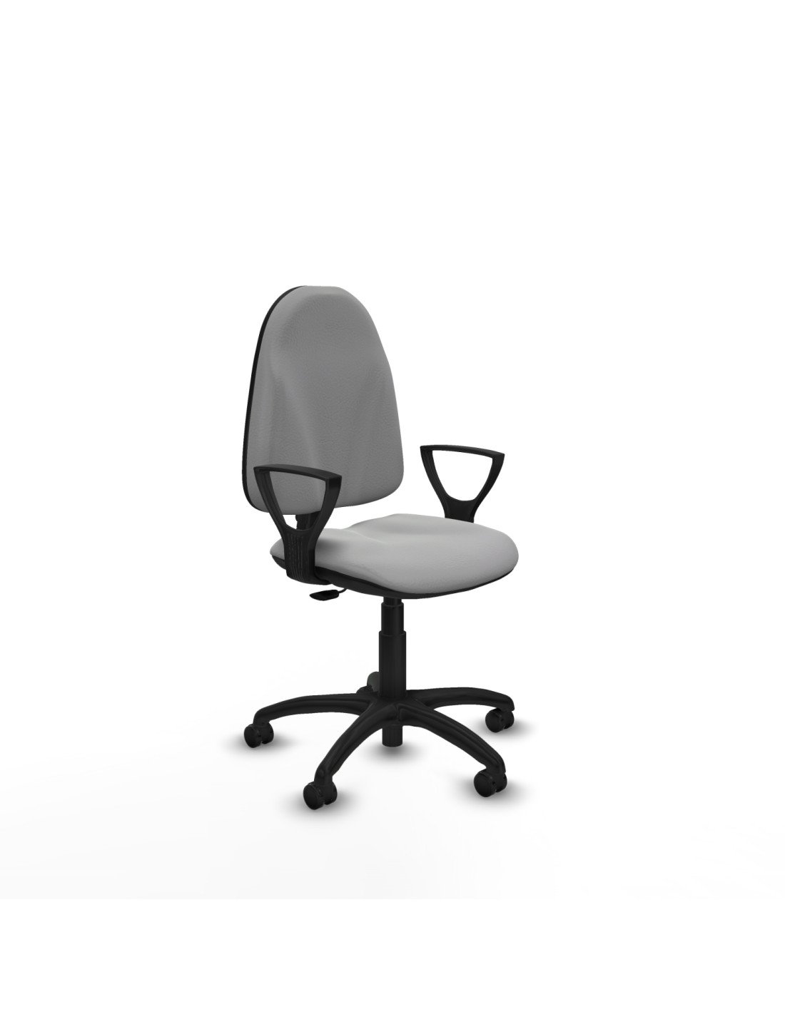 Piqueras y Crespo Algarra CP similpiel gris claro brazos fijos base poliamida ruedas engomadas 50mm