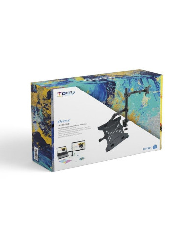 SOPORTE DE MESA MONITOR/PORTATIL TOOQ DB1200TN-B 13-32 2 BRAZOS BLACK