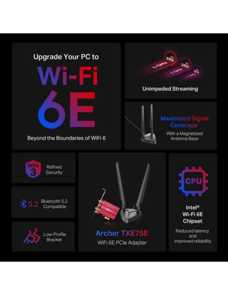 WIRELESS REPEATER TP-LINK AXE5400 WIFI 6E TRI-BAND MESH PACK 2 DECO XE75