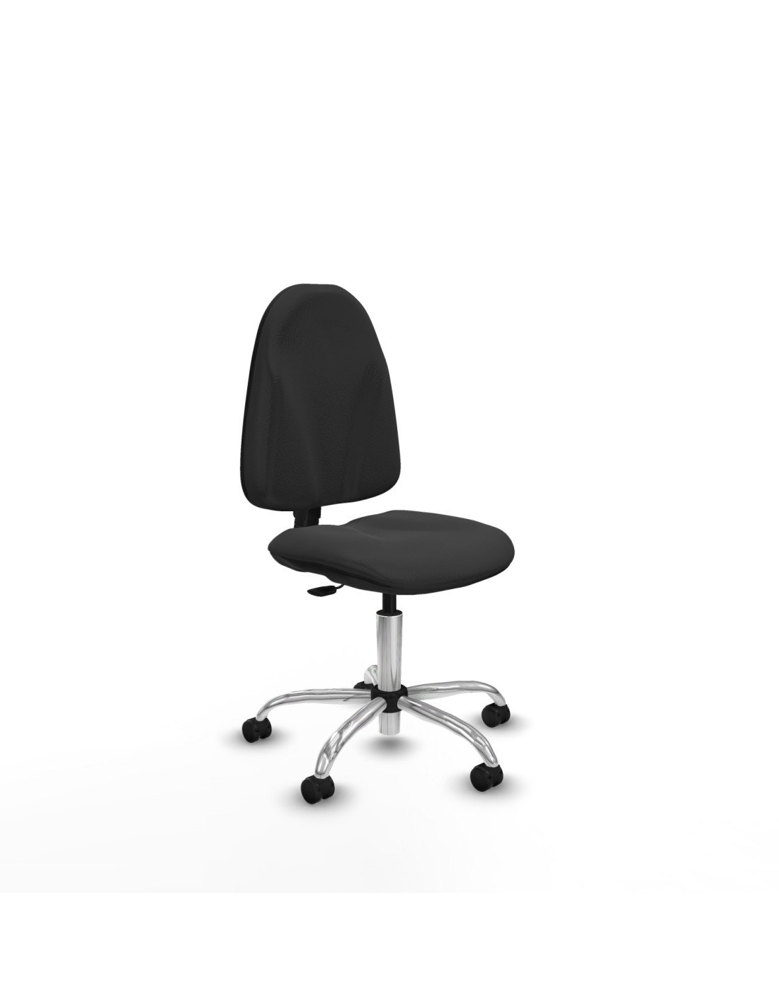 Piqueras y Crespo Algarra CP similpiel gris oscuro  base cromada ruedas engomadas 50mm