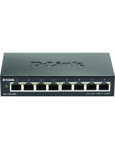 SWITCH D-LINK GIGABIT 8 PUERTOS DGS-1100-08V2/E EASYSMART GESTIONABLE