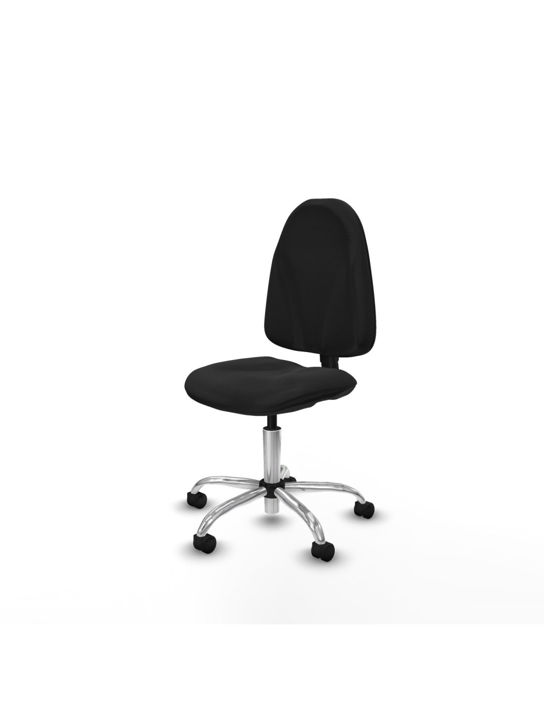 Piqueras y Crespo Algarra CP similpiel negro base cromada ruedas nailon 50mm