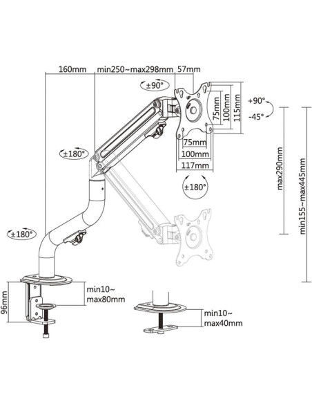 SOPORTE TV MONITOR AISENS 17-32 8KG INCLINABLE/GIRATORIO