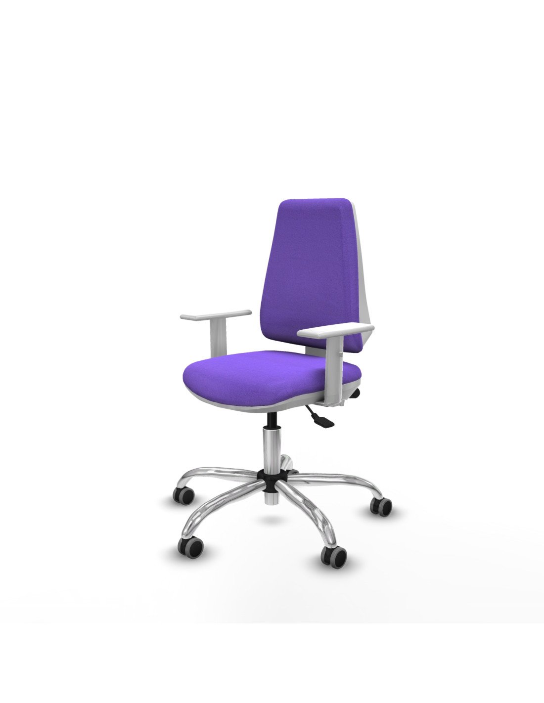 Piqueras y Crespo Elche blanca asincro bali lila brazos blancos base cromada ruedas 65mm engomadas