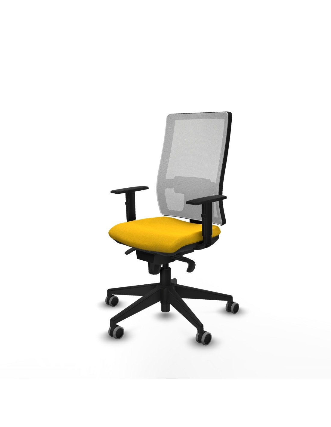 Piqueras y Crespo Horna sincro malla blanca bali amarillo brazos 1D base piramidal  ruedas 65mm engomadas