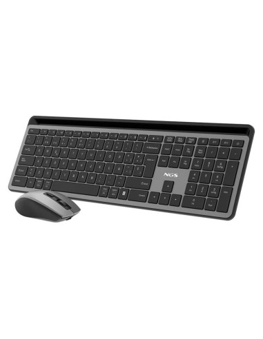 TECLADO + RATON NGS ECLIPSE SLIM SILENT WIRELESS BT MULTI RECARGABLE GREY