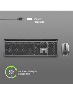 TECLADO + RATON NGS ECLIPSE SLIM SILENT WIRELESS BT MULTI RECARGABLE GREY 2