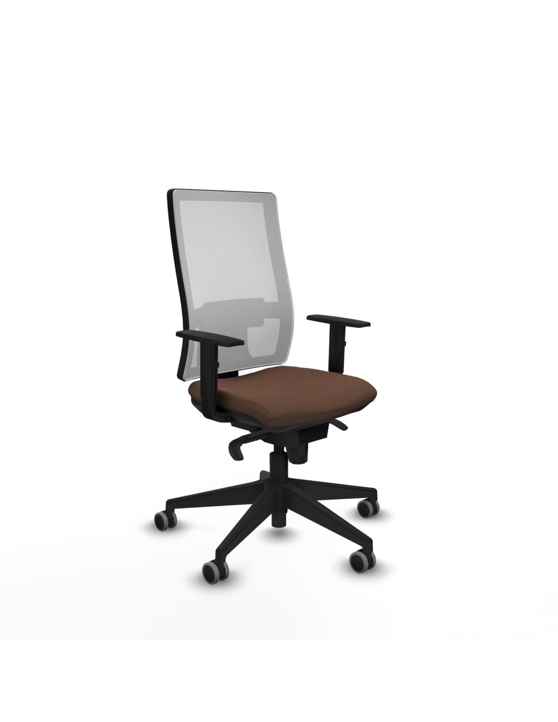 Piqueras y Crespo Horna sincro malla blanca bali marr?n oscuro brazos 1D base piramidal  ruedas 65mm engomadas