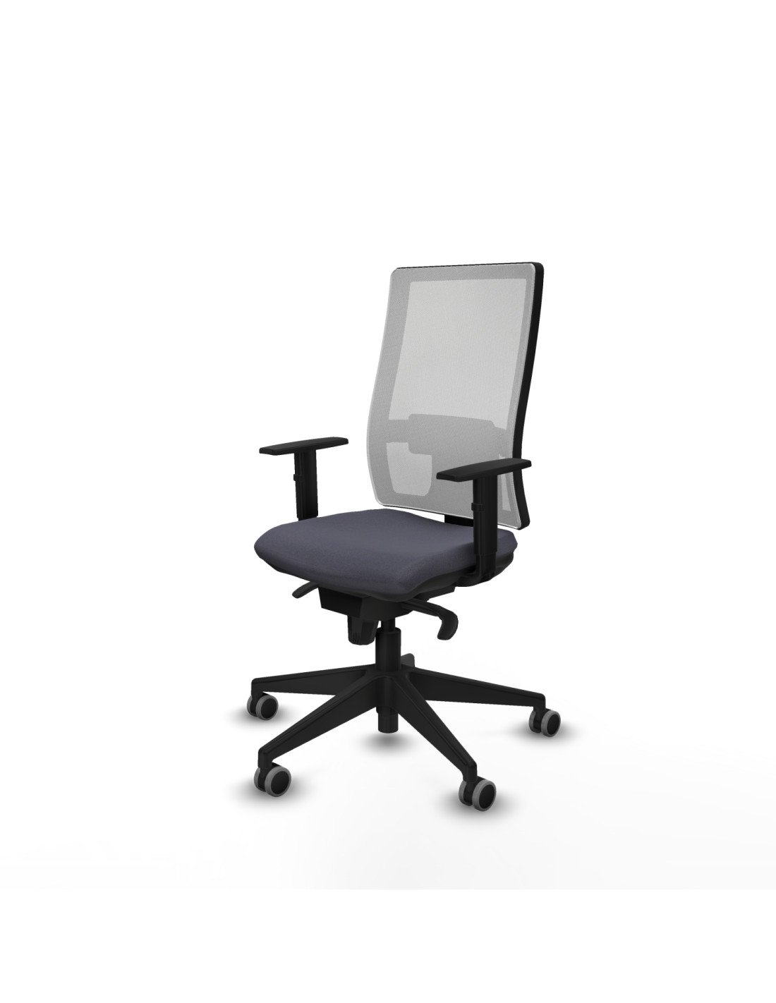 Piqueras y Crespo Horna sincro malla blanca bali gris oscuro brazos 1D base piramidal  ruedas 65mm engomadas