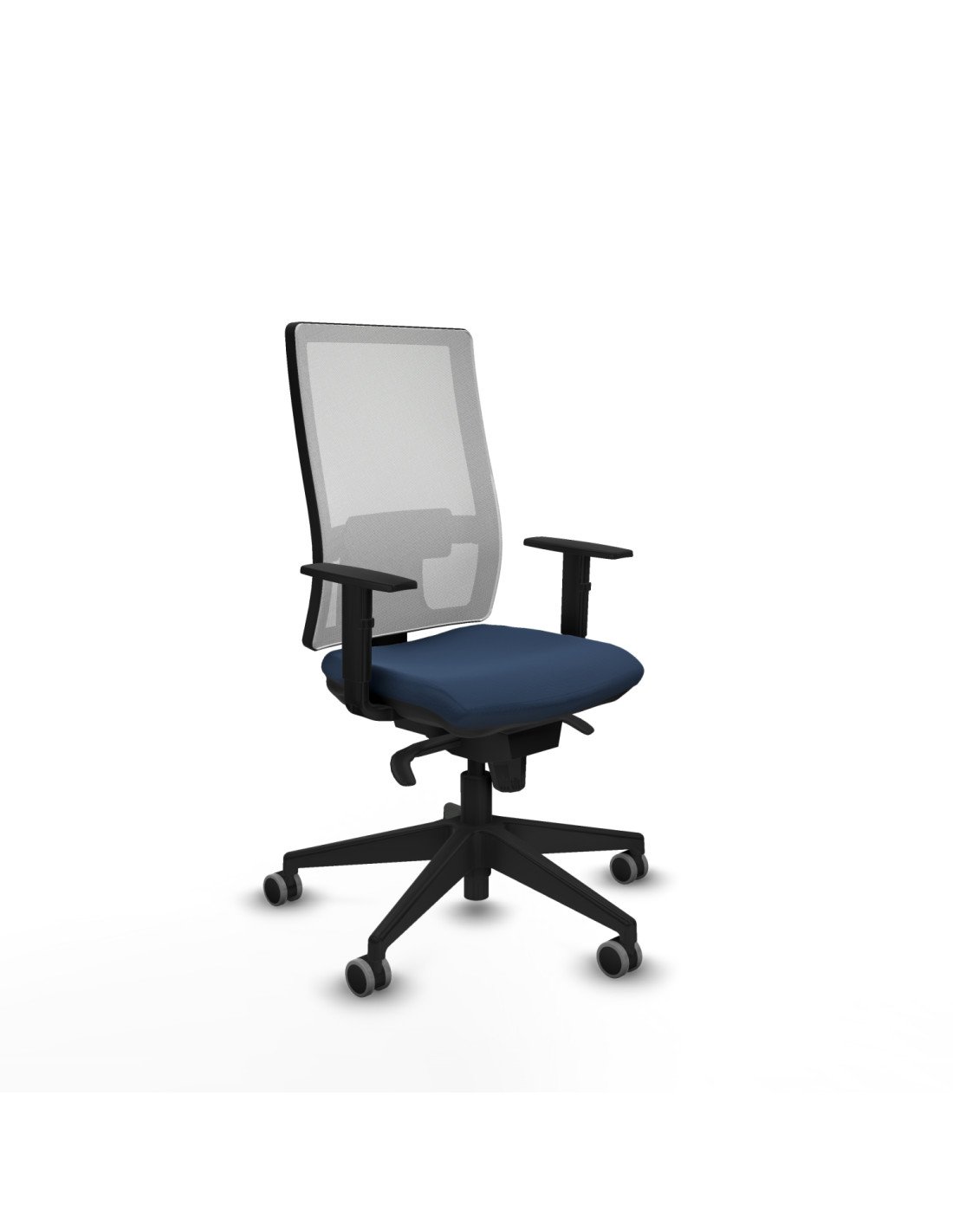 Piqueras y Crespo Horna sincro malla blanca similpiel azul marino brazos 1D base piramidal ruedas 65mm engomadas