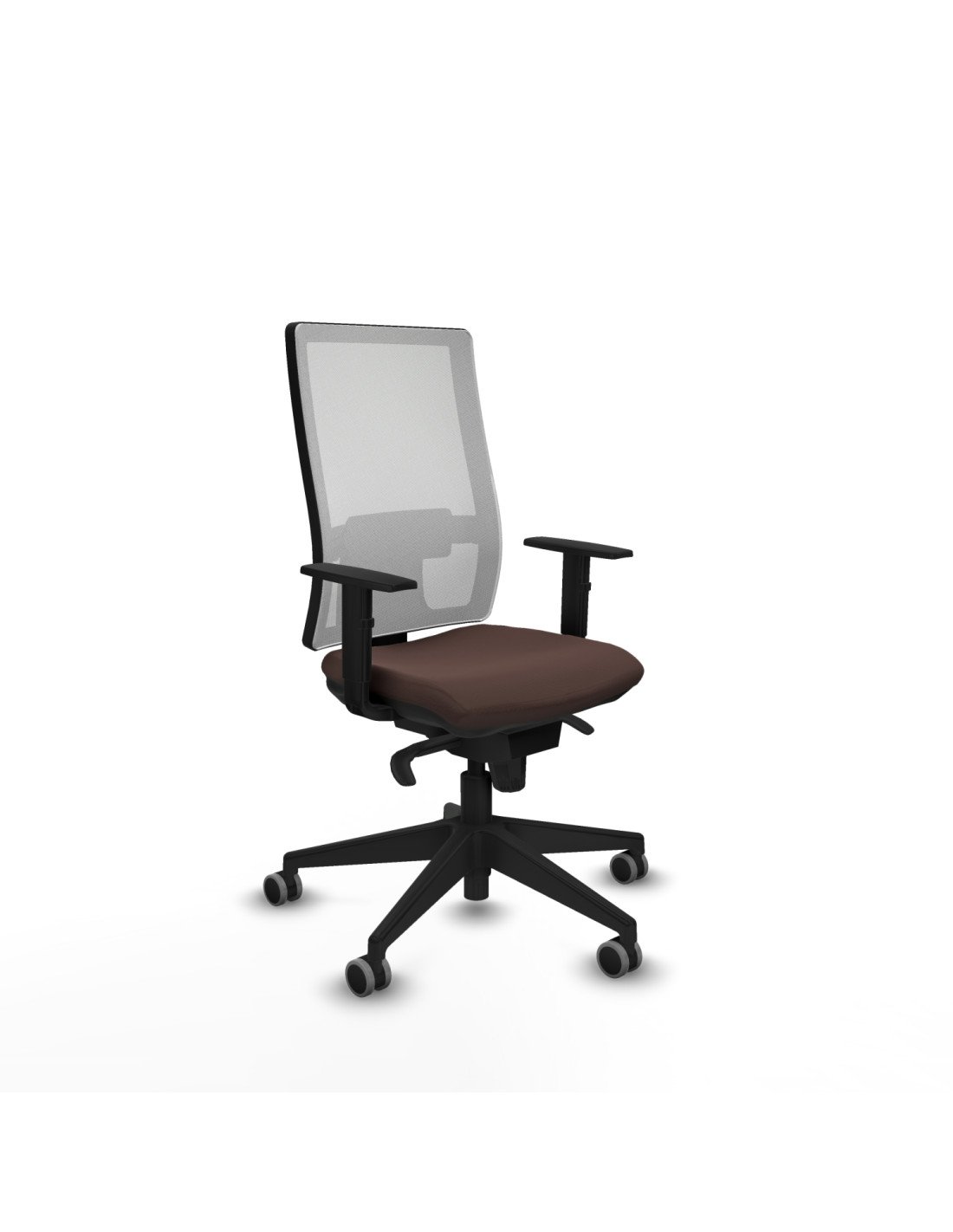 Piqueras y Crespo Horna sincro malla blanca similpiel marr?n oscuro brazos 1D base piramidal ruedas 65mm engomadas