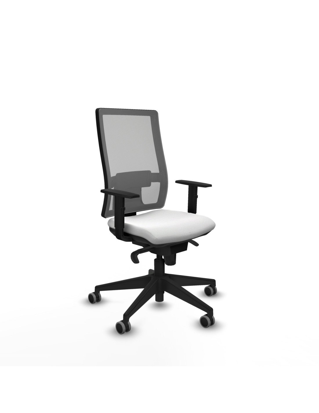 Piqueras y Crespo Horna sincro malla gris bali blanco brazos 1D base piramidal  ruedas 65mm engomadas