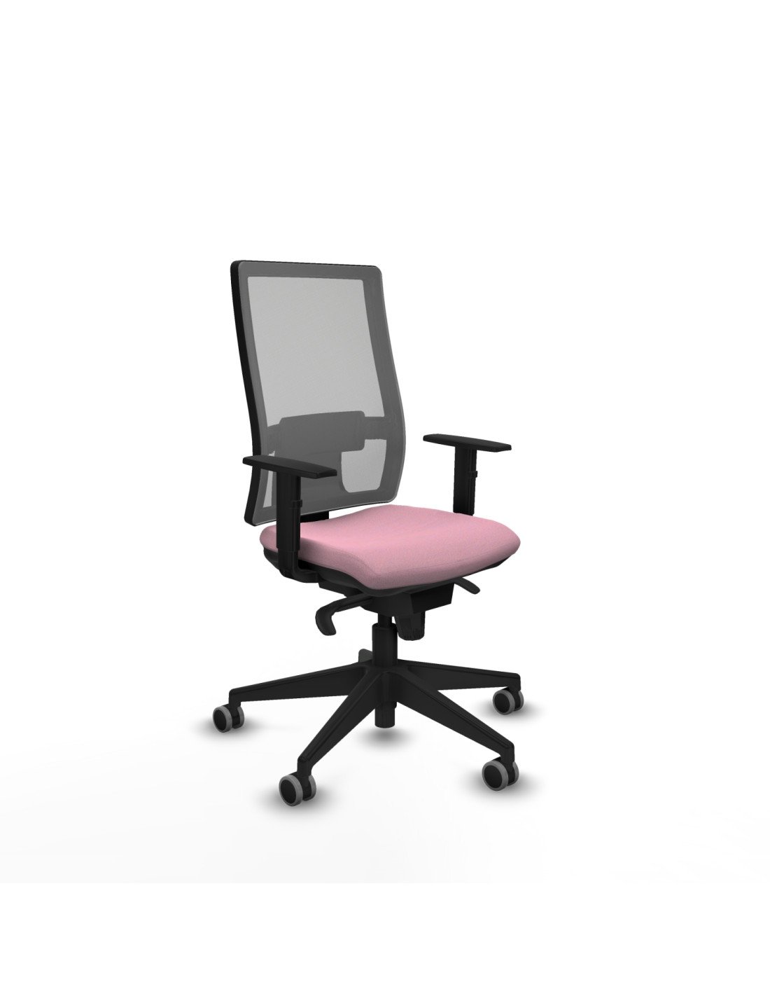 Piqueras y Crespo Horna sincro malla gris bali rosa brazos 1D base piramidal ruedas 65mm engomadas