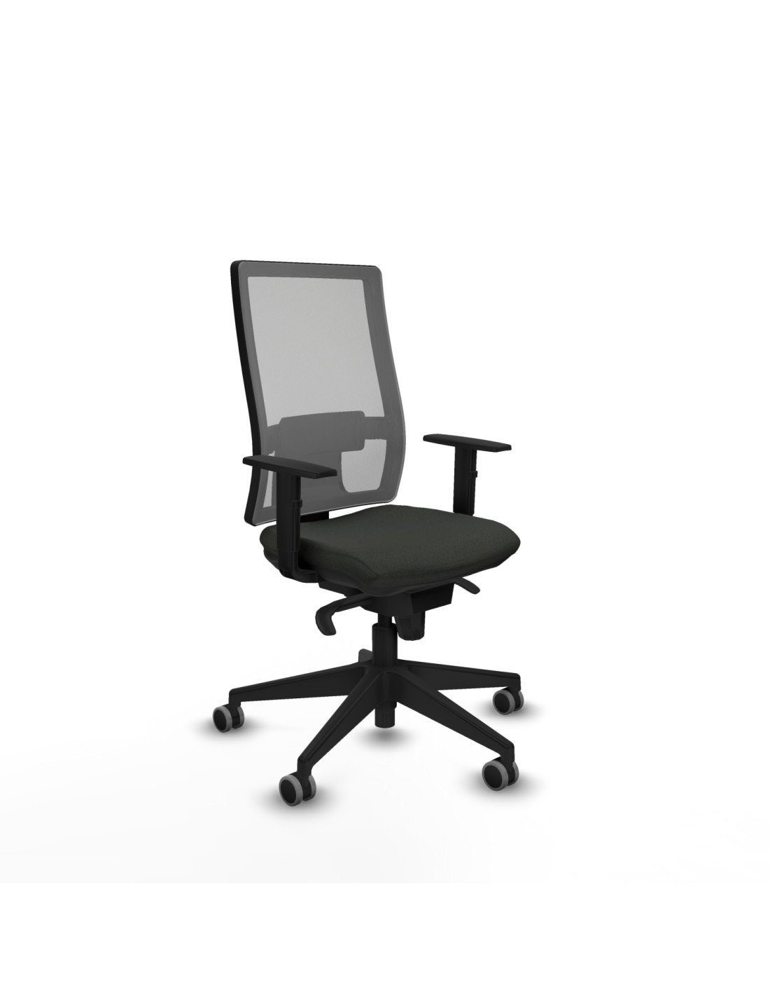 Piqueras y Crespo Horna sincro malla gris bali negro brazos 1D base piramidal  ruedas 65mm engomadas