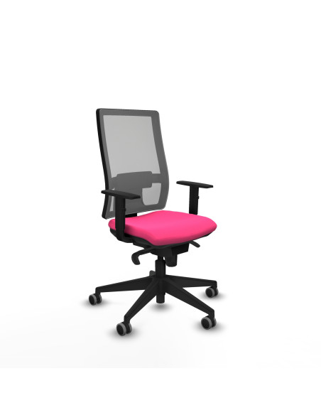 Piqueras y Crespo Horna sincro malla gris similpiel rosa brazos 1D base piramidal  ruedas 65mm engomadas