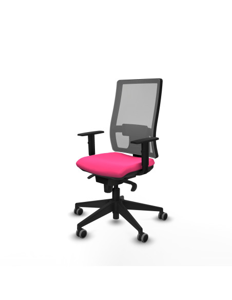 Piqueras y Crespo Horna sincro malla gris similpiel rosa brazos 1D base piramidal  ruedas 65mm engomadas