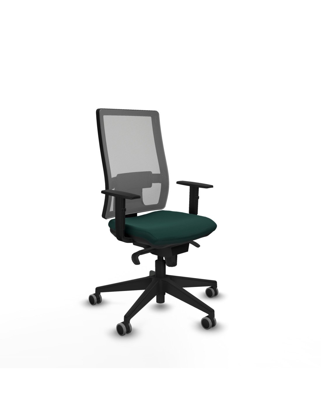 Piqueras y Crespo Horna sincro malla gris similpiel verde botella brazos 1D base piramidal  ruedas 65mm engomadas