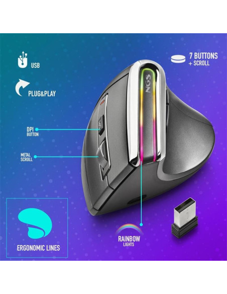 RATON NGS EVO KARMA LED ERGONOMIC WIRELESS