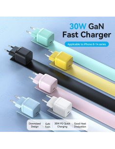 CARGADOR SMARTPHONE/TABLET VENTION FAKY0-EU USB-C 30W YELLOW 2