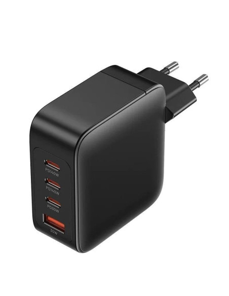 CARGADOR DE PARED VENTION GAN 3XUSB-C USB -A 140W BLACK + CABLE USB-C