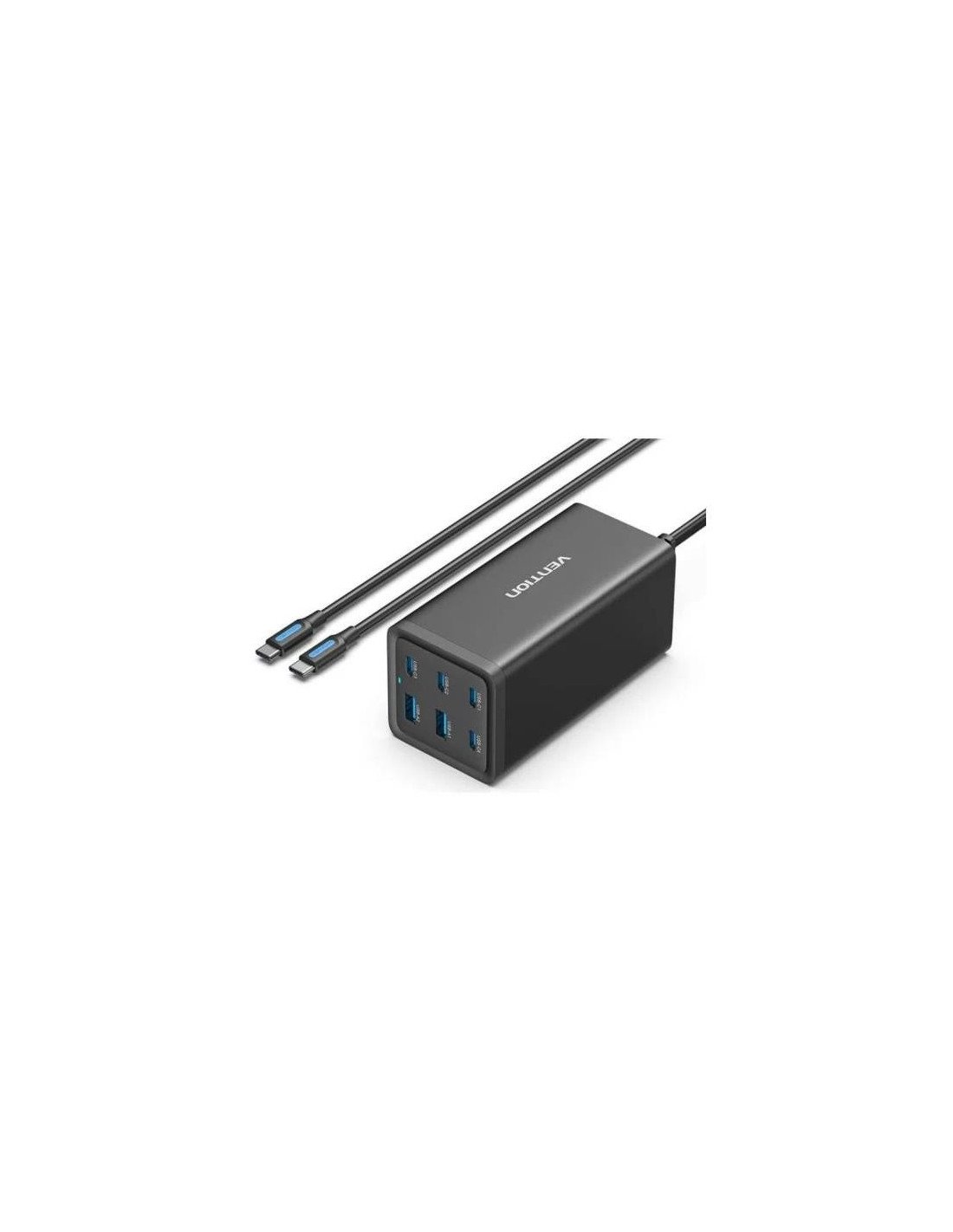 CARGADOR DE ESCRITORIO VENTION GAN 4XUSB-C 2XUSB-A 200W