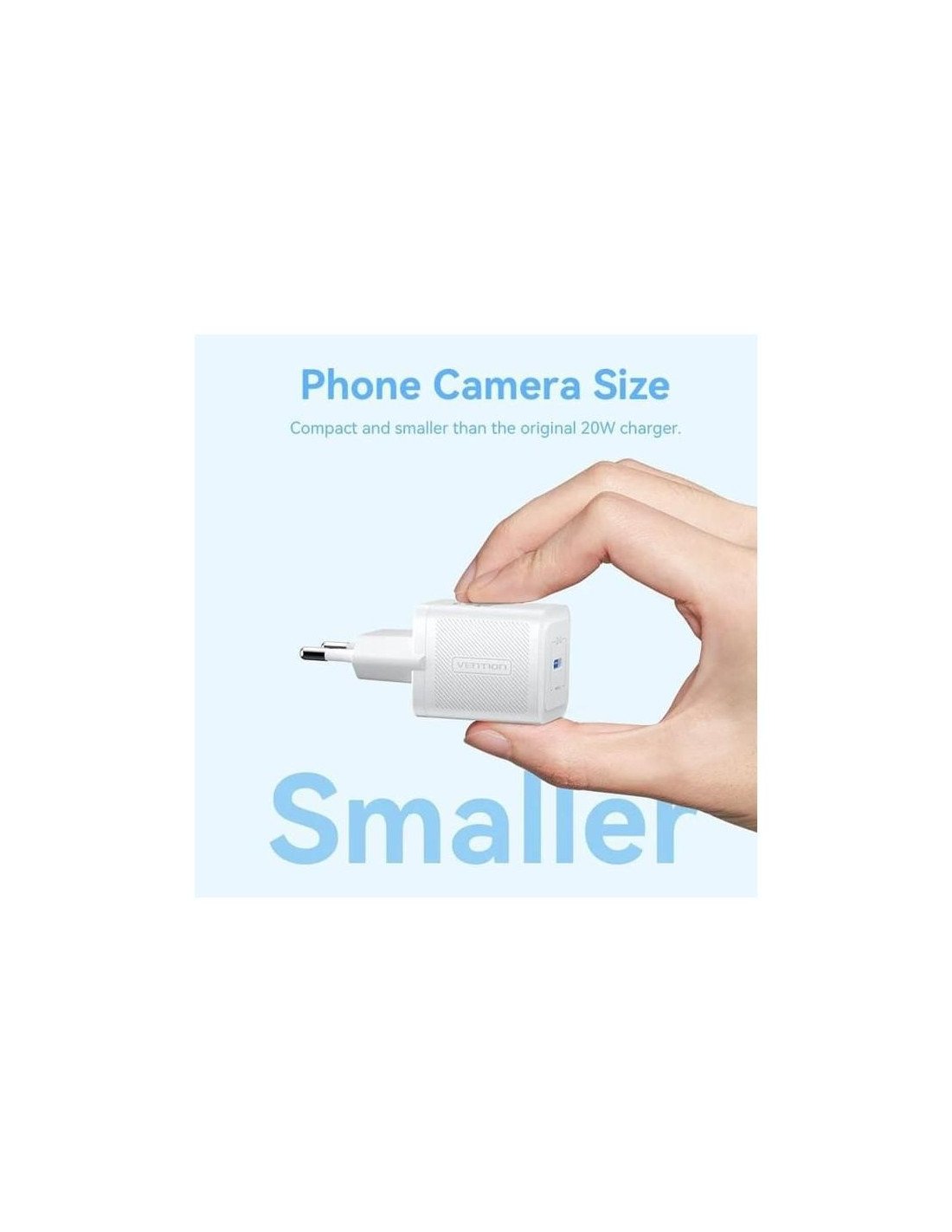 CARGADOR DE PARED VENTION GAN USB-C 20W ROSE