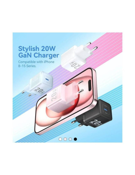 CARGADOR DE PARED VENTION GAN USB-C 20W ROSE