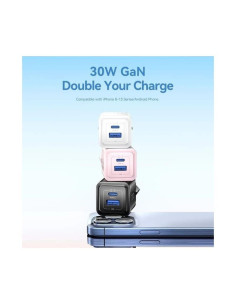 CARGADOR DE PARED VENTION GAN USB-C USB-A 30W ROSE 2
