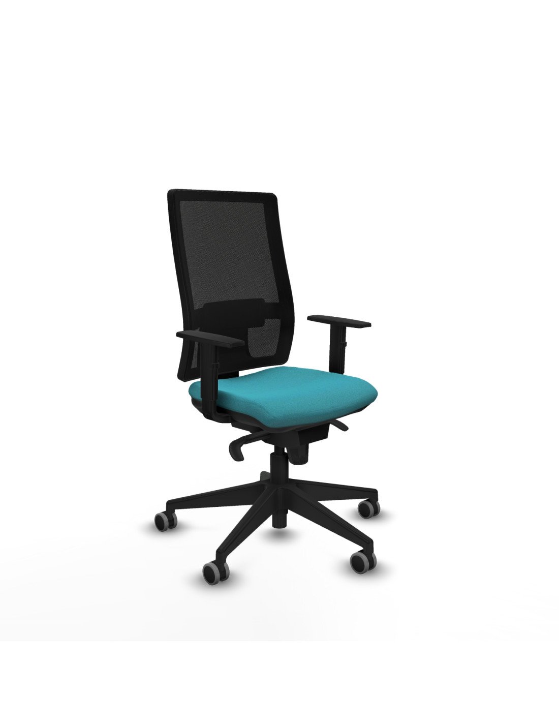 Piqueras y Crespo Horna sincro malla negra bali turquesa brazos 1D base piramidal  ruedas 65mm engomadas