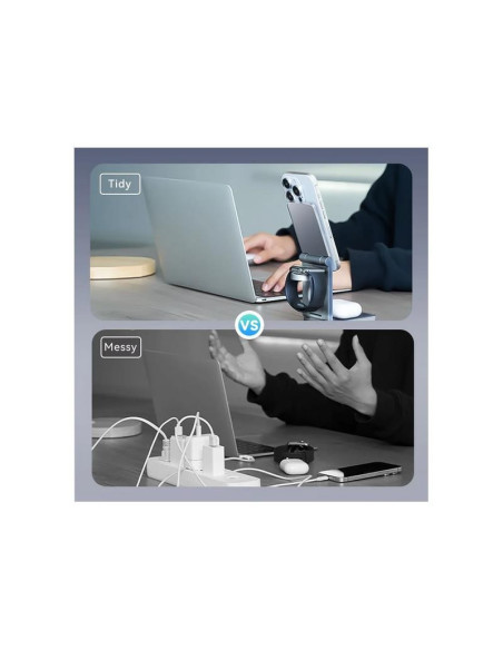 BASE CARGADOR VENTION SMARTPHONE/APPLE WATCH/AURICULARES WIRELESS BLACK