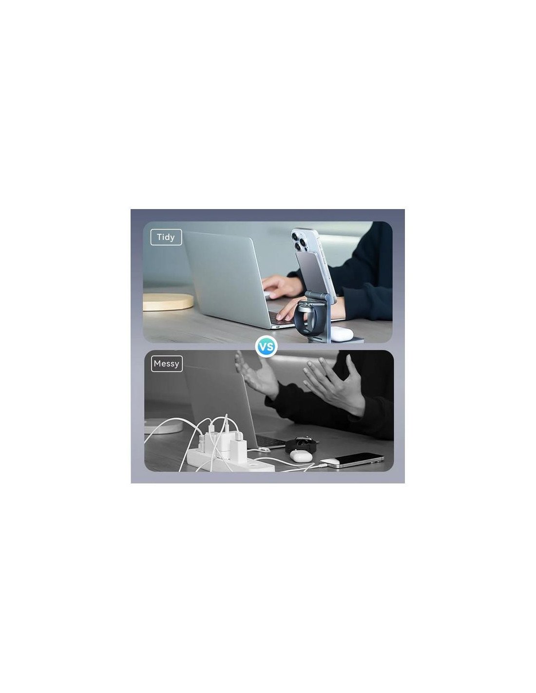 BASE CARGADOR VENTION SMARTPHONE/APPLE WATCH/AURICULARES WIRELESS BLACK