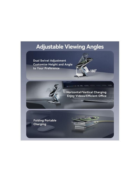 BASE CARGADOR VENTION SMARTPHONE/APPLE WATCH/AURICULARES WIRELESS BLACK