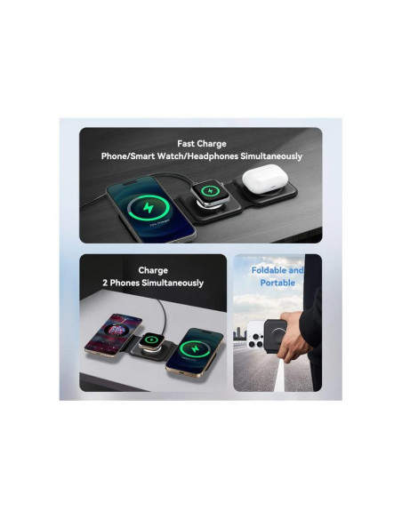 BASE CARGADOR PAD VENTION SMARTPHONE/APPLE WATCH/AURICULARES WIRELESS BLACK