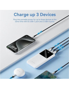 POWERBANK VENTION 10000MAH 2XUSB-A + USB-C LED DISPLAY 22.5W BLACK 2