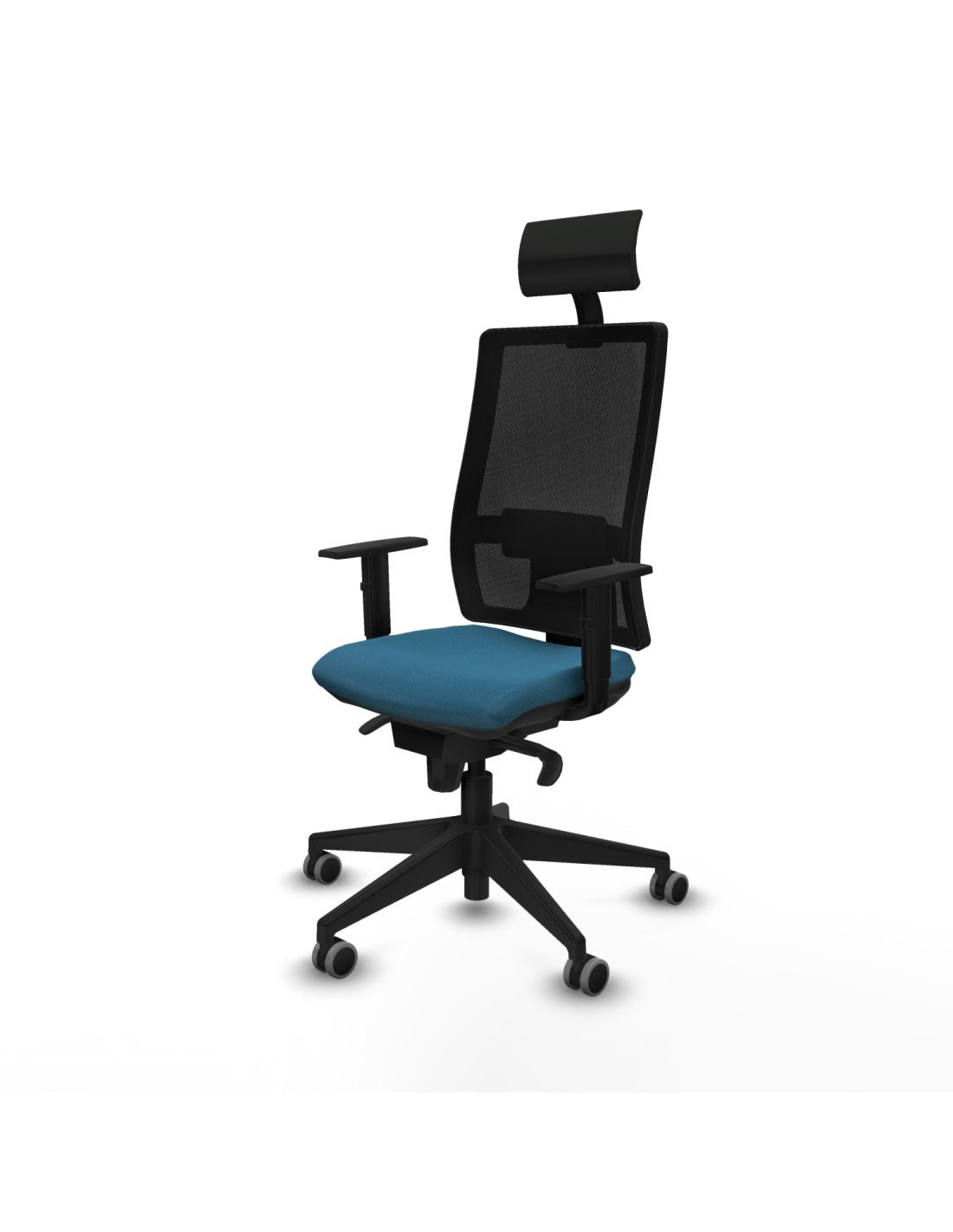 Piqueras y Crespo Horna sincro malla negra bali verde petroleo brazos 1D base piramidal cabecero fijo ruedas 65mm engomadas