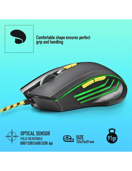 RATON NGS GAMING 6 BOTONES USB RGB BLACK